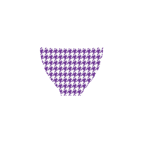 royal purple and white houndstooth classic pattern Custom Bikini Swimsuit