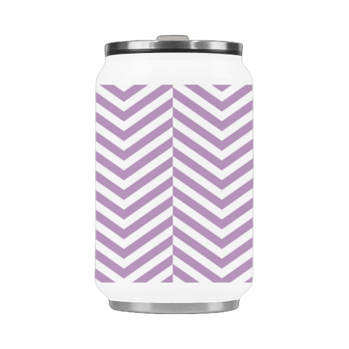 lilac purple and white classic chevron pattern Stainless Steel Vacuum Mug (10.3OZ)