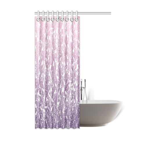 pink purple ombre feather pattern white Shower Curtain 48"x72"