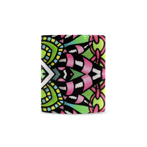 psychedelic leaves and flowers abstract art White Mug(11OZ)