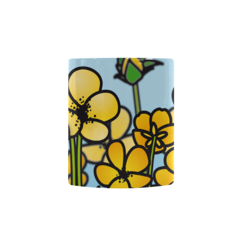 buttercup flower field yellow floral arrangement Custom Morphing Mug