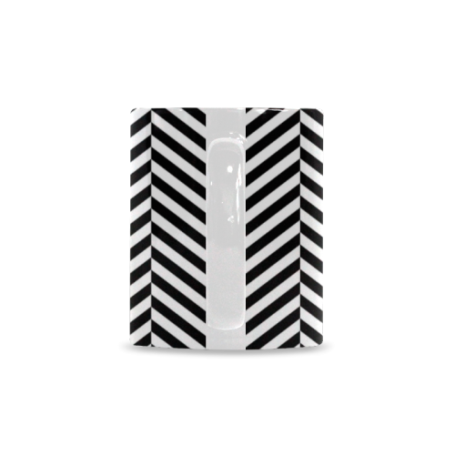 black and white classic chevron pattern White Mug(11OZ)