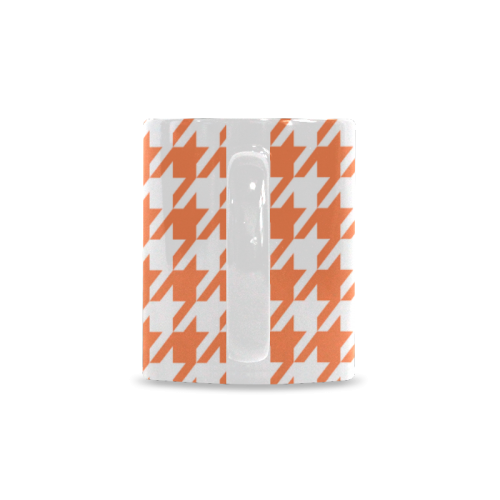 orange and white houndstooth classic pattern White Mug(11OZ)