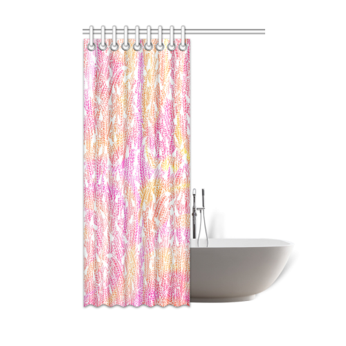 pink yellow white feather pattern Shower Curtain 48"x72"