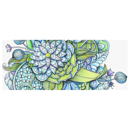 Blue green flower drawing Peaceful Garden Custom Morphing Mug