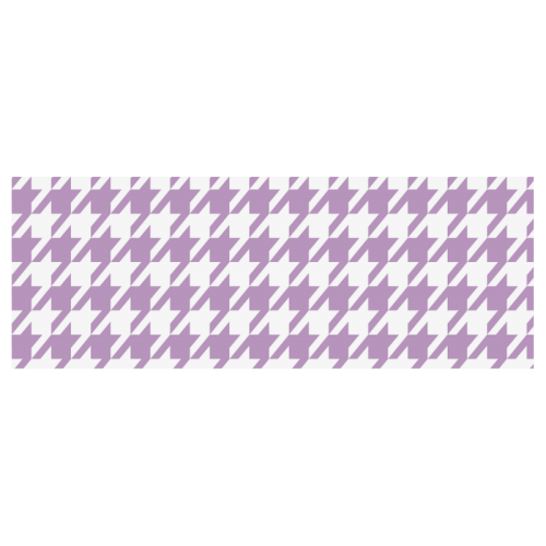 lilac and white houndstooth classic pattern Travel Mug (Silver) (14 Oz)