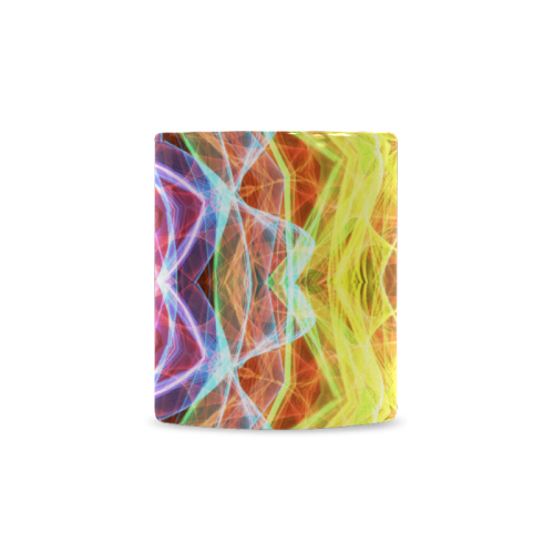 pink yellow passion mandala abstract art White Mug(11OZ)