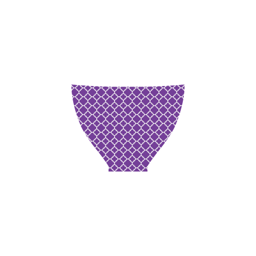 royal purple white quatrefoil classic pattern Custom Bikini Swimsuit