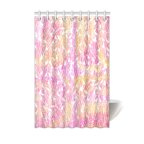 pink yellow white feather pattern Shower Curtain 48"x72"