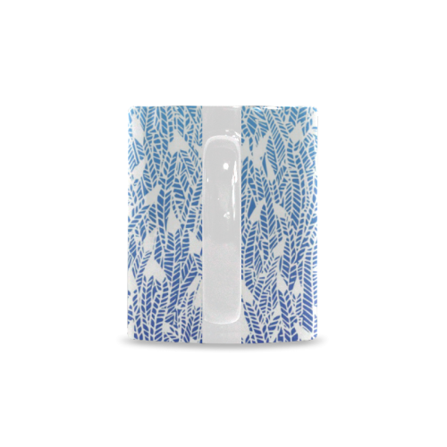 blue ombre feather pattern White Mug(11OZ)