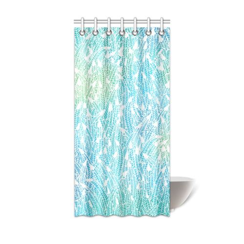 blue white feather pattern Shower Curtain 36"x72"