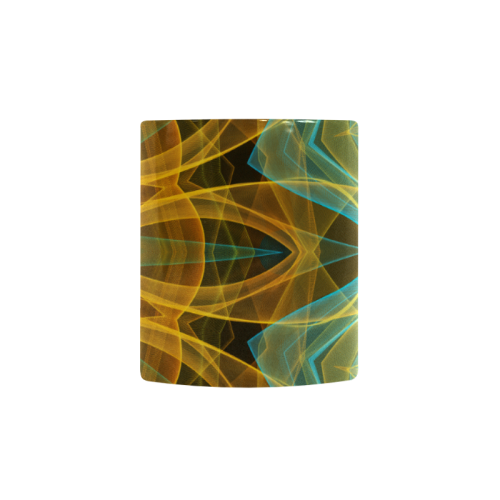 turquoise and yellow sun sea mandala Custom Morphing Mug