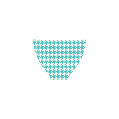 turquoise and white houndstooth classic pattern Custom Bikini Swimsuit