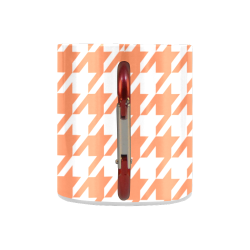 orange and white houndstooth classic pattern Classic Insulated Mug(10.3OZ)
