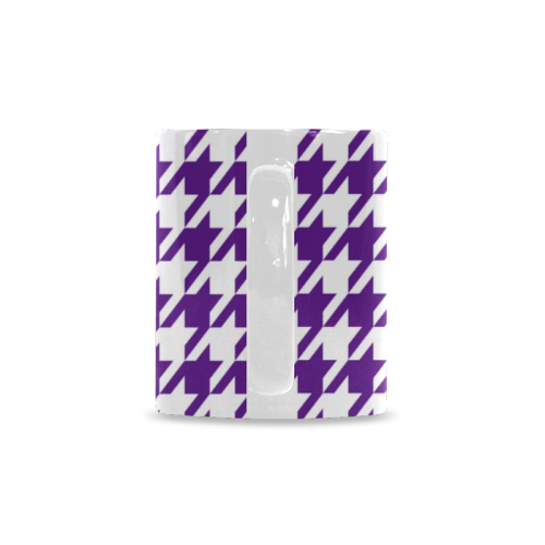 royal purple and white houndstooth classic pattern White Mug(11OZ)