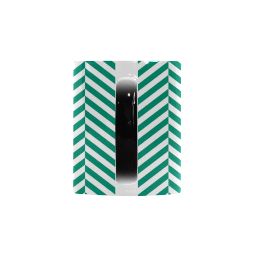 emerald green and white classic chevron pattern Custom Morphing Mug