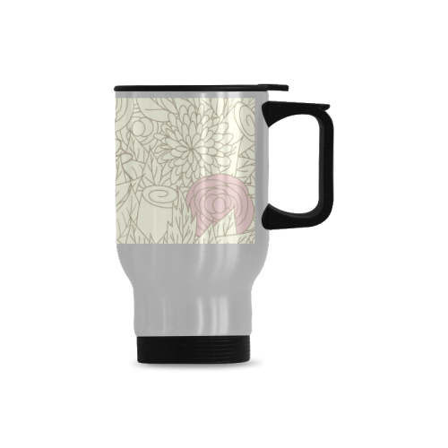 vintage flower pattern Travel Mug (Silver) (14 Oz)