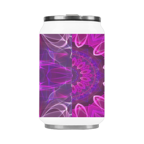 pink purple glowing mandala slice abstract art Stainless Steel Vacuum Mug (10.3OZ)