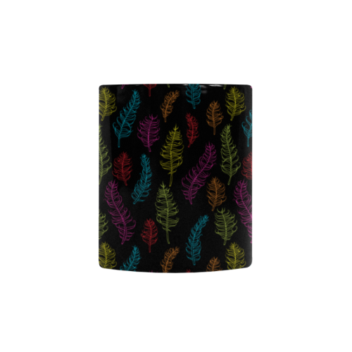 bright pink red blue green yellow feather leaves Custom Morphing Mug