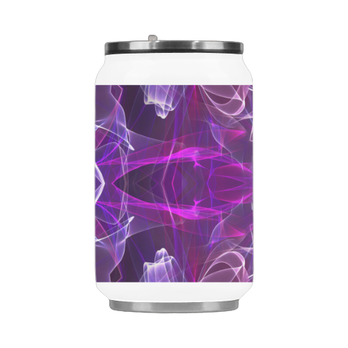 pink purple glowing mandala slice abstract art Stainless Steel Vacuum Mug (10.3OZ)
