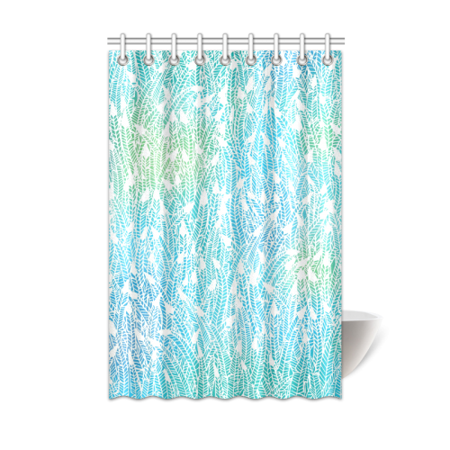 blue white feather pattern Shower Curtain 48"x72"