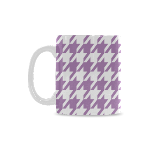 lilac and white houndstooth classic pattern White Mug(11OZ)