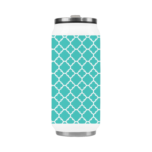 turquoise white quatrefoil classic pattern