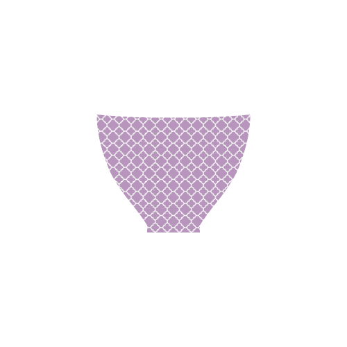 purple lilac white quatrefoil classic pattern Custom Bikini Swimsuit