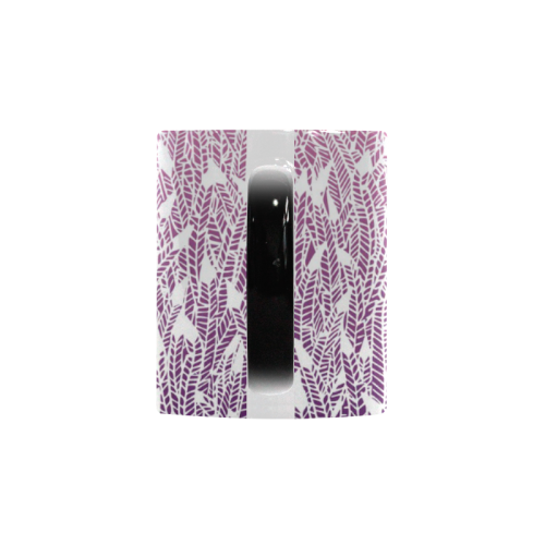 pink purple ombre feather pattern white Custom Morphing Mug