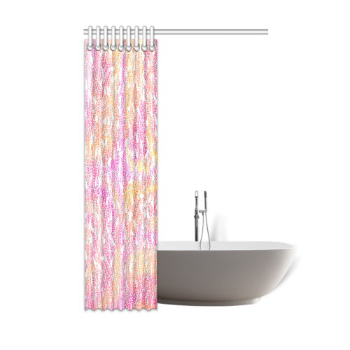 pink yellow white feather pattern Shower Curtain 48"x72"