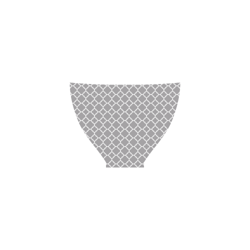 grey white quatrefoil classic pattern Custom Bikini Swimsuit