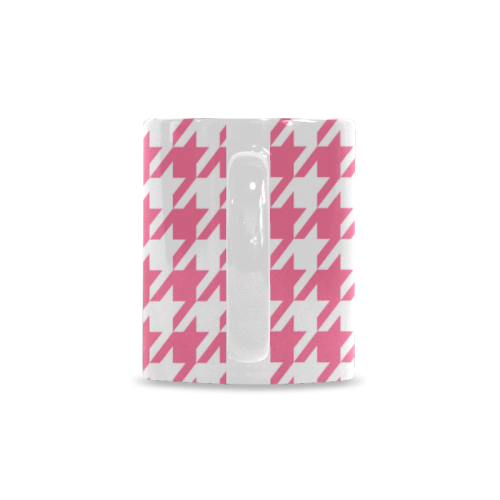 pink and white houndstooth classic pattern White Mug(11OZ)