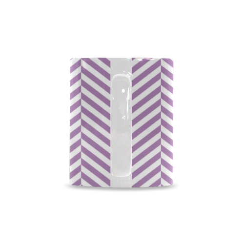 lilac purple and white classic chevron pattern White Mug(11OZ)