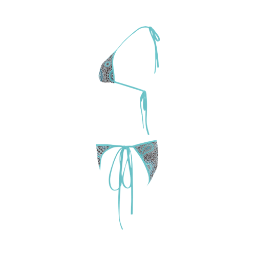 blue paisley mosaic design Custom Bikini Swimsuit