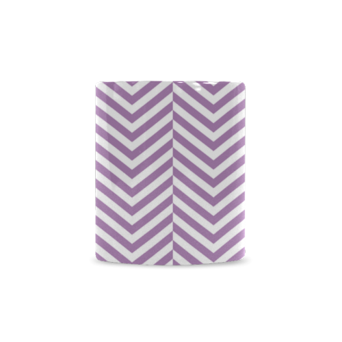lilac purple and white classic chevron pattern White Mug(11OZ)