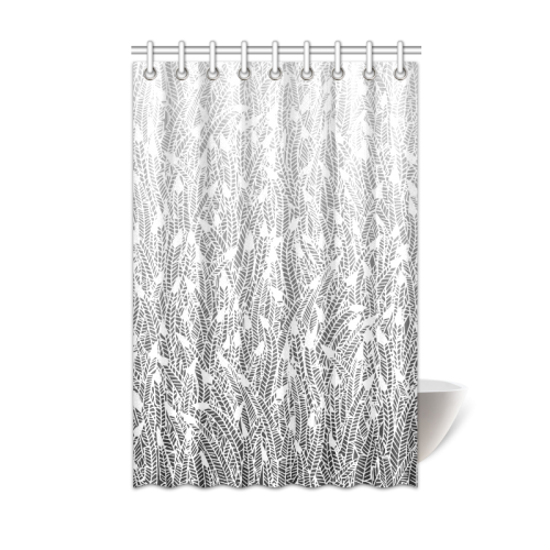 grey ombre feathers pattern white Shower Curtain 48"x72"