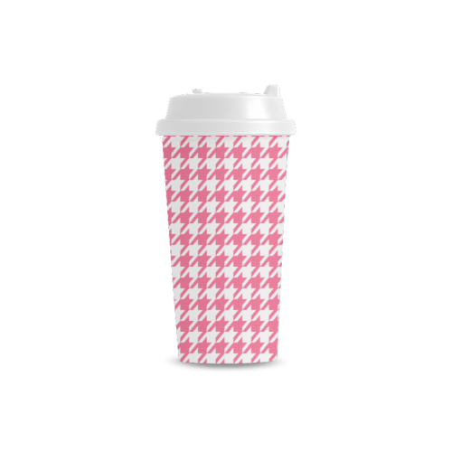 pink and white houndstooth classic pattern