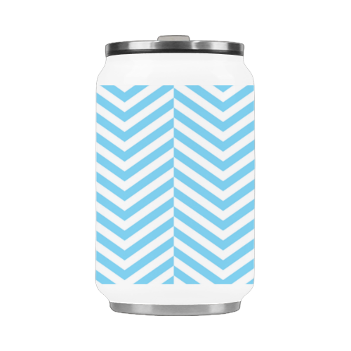 bright blue and white classic chevron pattern Stainless Steel Vacuum Mug (10.3OZ)