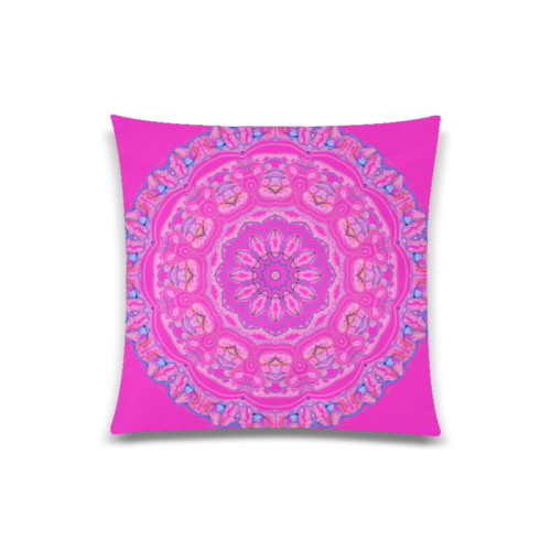 Pink Blue Ribbons, Flowers Valentangle Mandala Magenta
