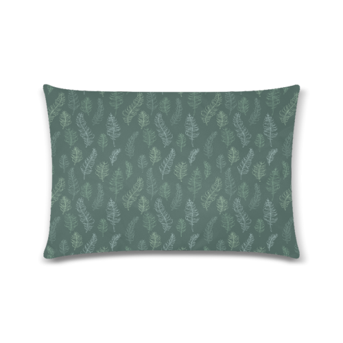 green whimsical feather leaves pattern
