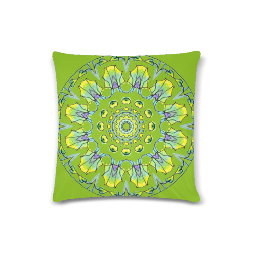 Yellow, Green, Purple Flowers, Leaves Mandala Olive