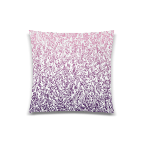 pink purple ombre feather pattern white modern Custom Zippered Pillow Case 20"x20"(One Side)