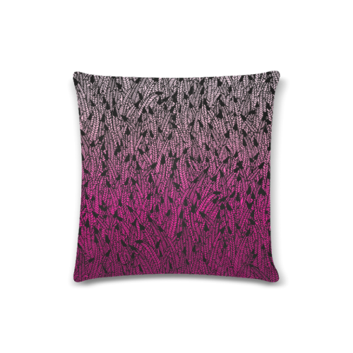 pink ombre feathers pattern black modern Custom Zippered Pillow Case 16"x16" (one side)
