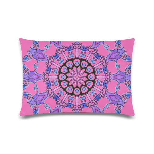 Violet Purple Beads, Jewels, Flowers Mandala  Raspberry Custom Zippered Pillow Case 16"x24"(Twin Sides)