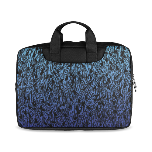 blue ombre black feather pattern