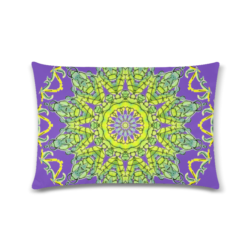 Lime Green Yellow Leaves Star Matrix Mandala Purple