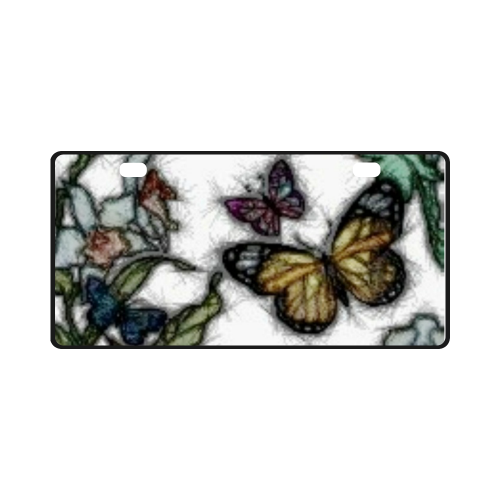 Butterflies and Flowers License Plate