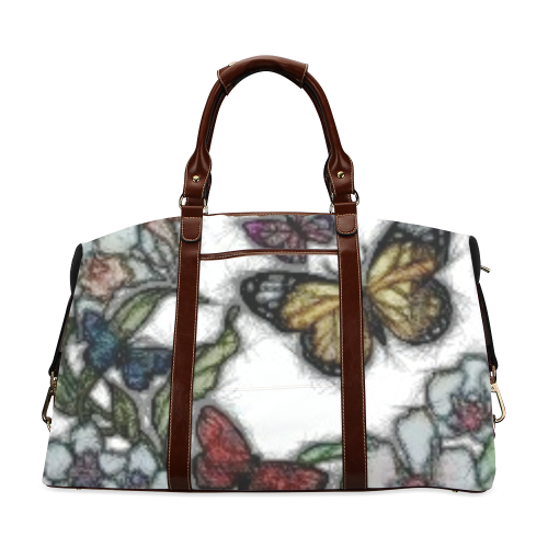 Butterflies and Flowers Classic Travel Bag (Model 1643)