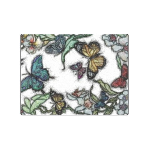 Butterflies and Flowers Blanket 50"x60"