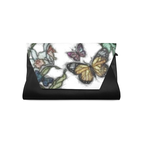 Butterflies and Flowers Clutch Bag (Model 1630)